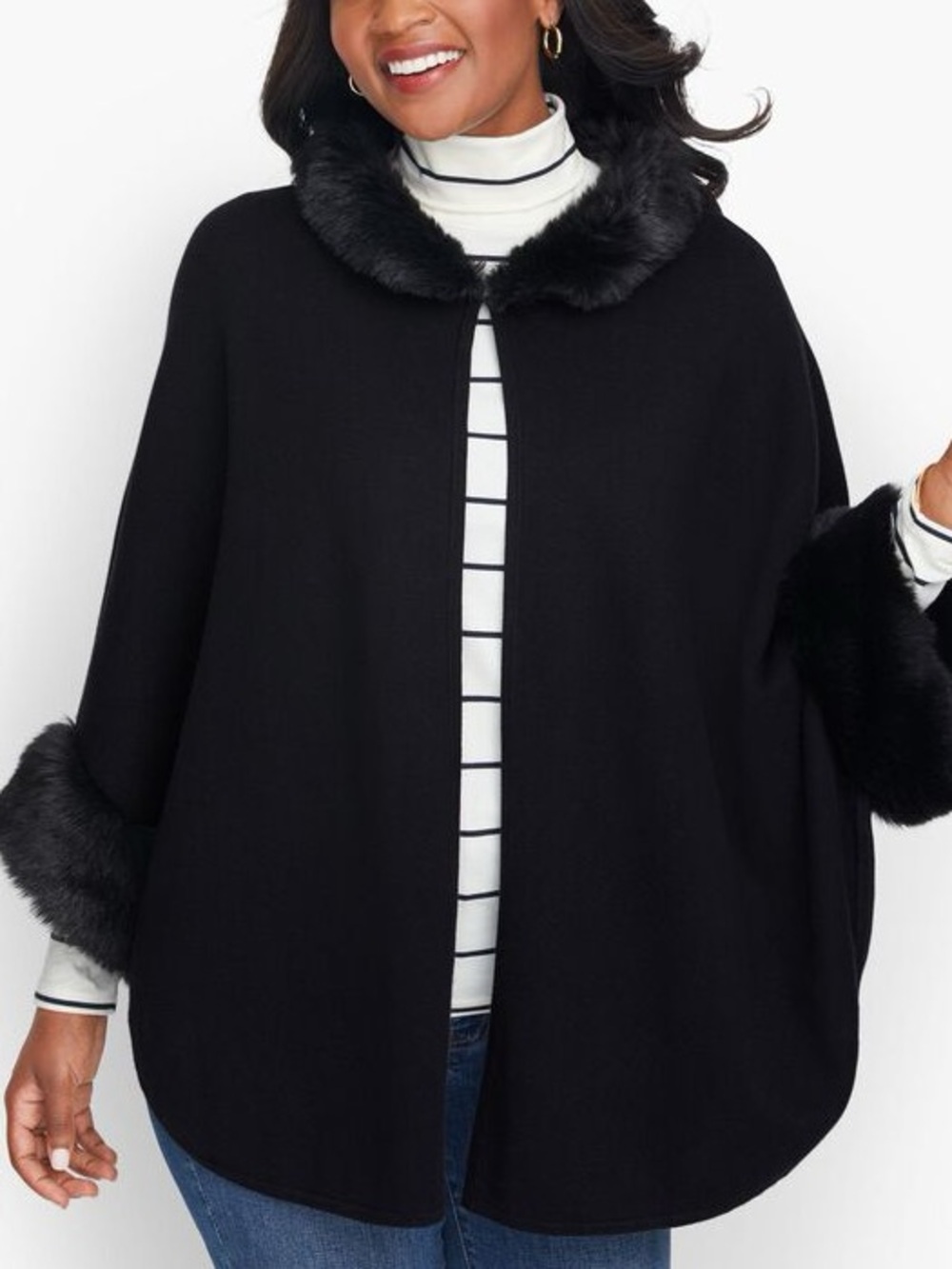 Fur Trim Cape - Picture 6 of 11